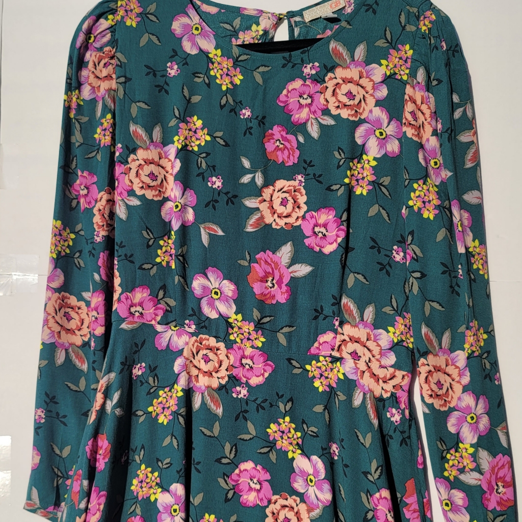 Gianni Bini Multi Floral Print Long Sleeve Dress